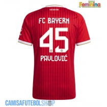 Camisa de time de futebol Bayern Munich Aleksandar Pavlovic #45 Replicas 1º Equipamento Feminina 2026-27 Manga Curta